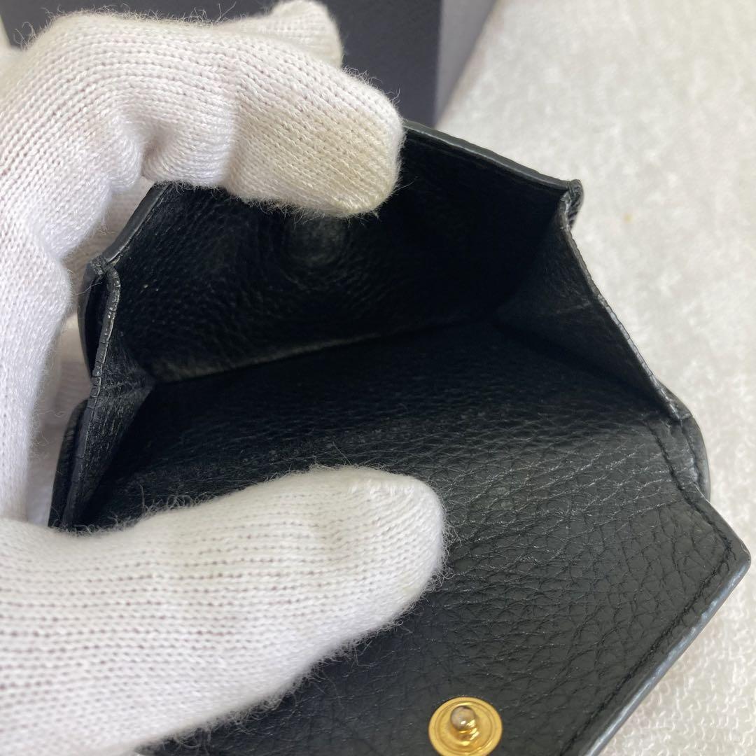専用 美品 PRADA プラダ 折り財布 ブラック レザー 画像4