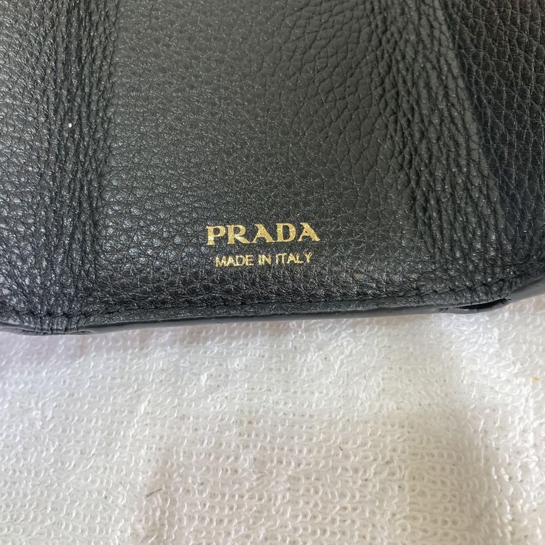 専用 美品 PRADA プラダ 折り財布 ブラック レザー 画像8