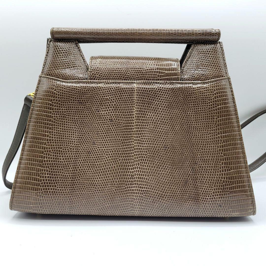 シモンズグランドセール ANKH 茶 ターンロック 2way ショルダー リザード ハンドバッグ JET バッグ