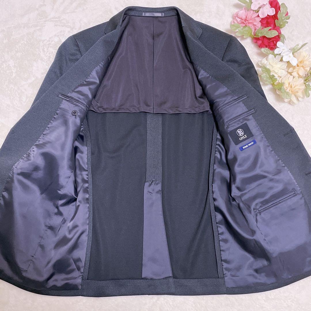【未使用級】オンリー スーツ 千鳥柄 HOME WASH メンズ L グレー