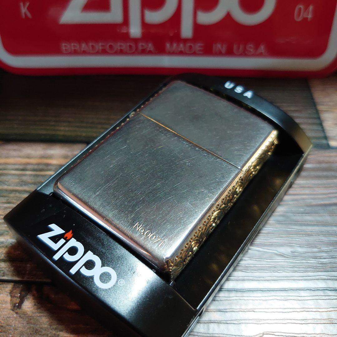 Zippo シルバー&ゴールド 3面アラベスク Armor