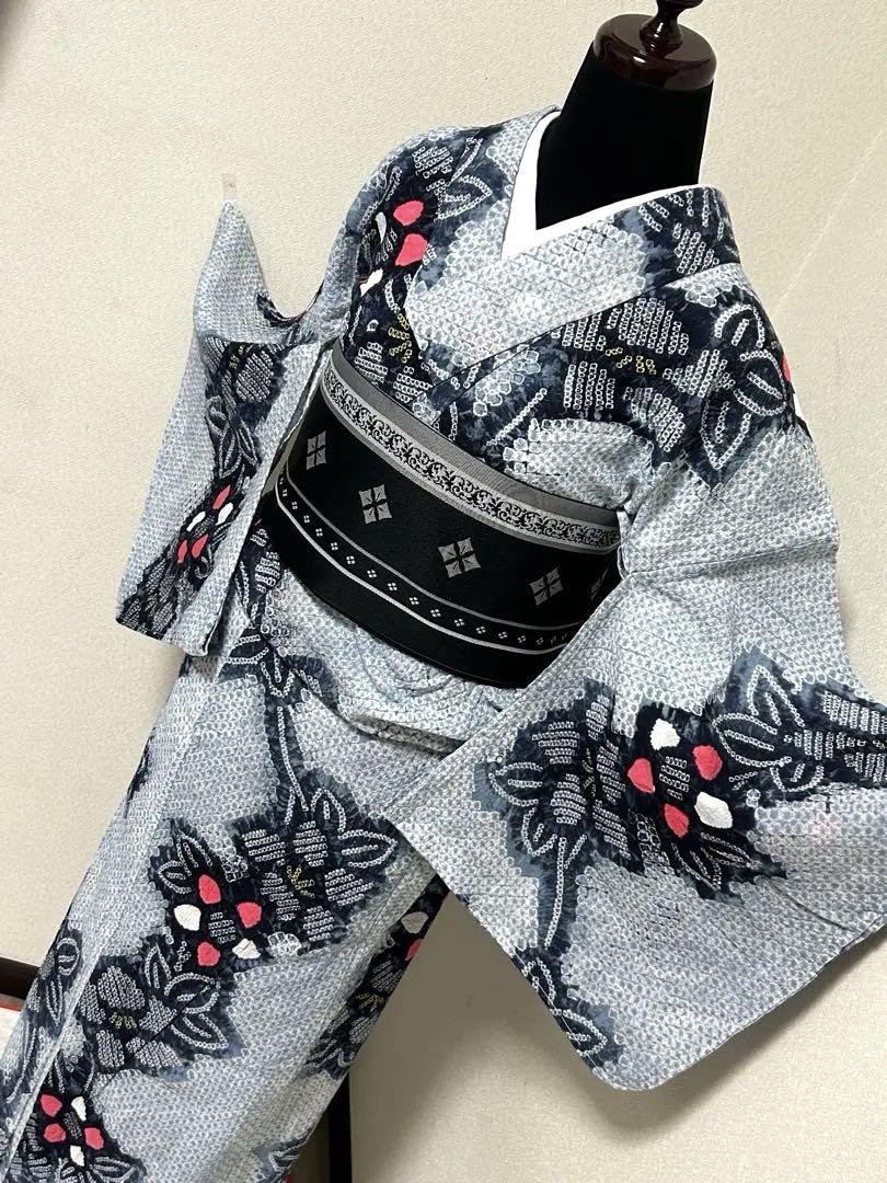 ▪️ご奉仕品▪️粋な大人の浴衣 有松鳴海絞り 枝花文 ▪️ご奉仕品▪️粋な大人の浴衣 有松鳴海絞り 枝花文 - 着物・浴衣