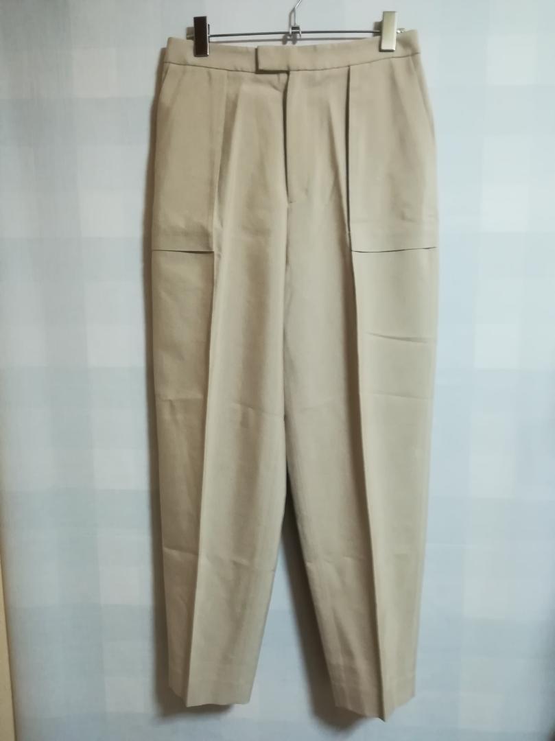 新品 ebure レーヨンリネン インタックパンツ ベージュ