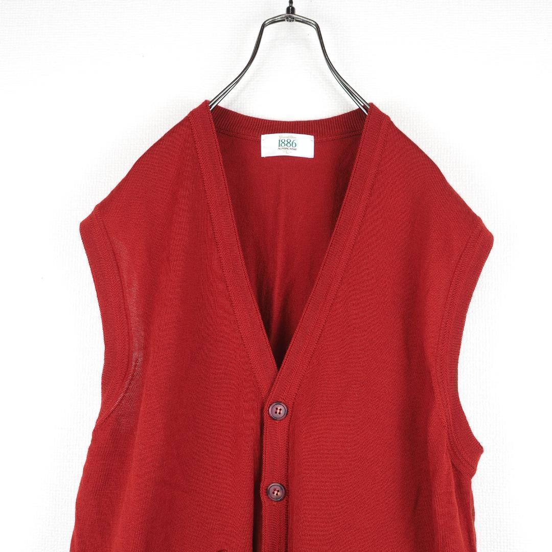 Y9644*Munsingwearマンシングウェア☆ゴルフ☆ベスト☆赤レッド☆L