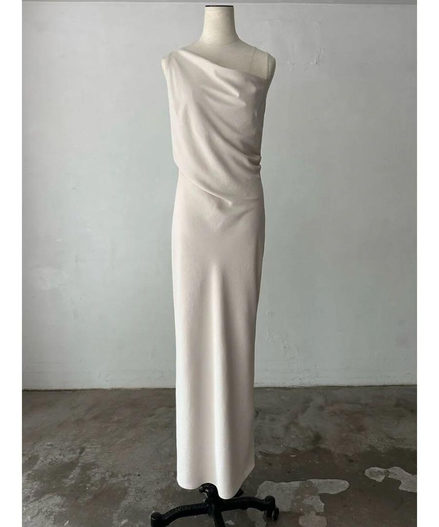 新品célon asymmetry drape cami dress IVORY