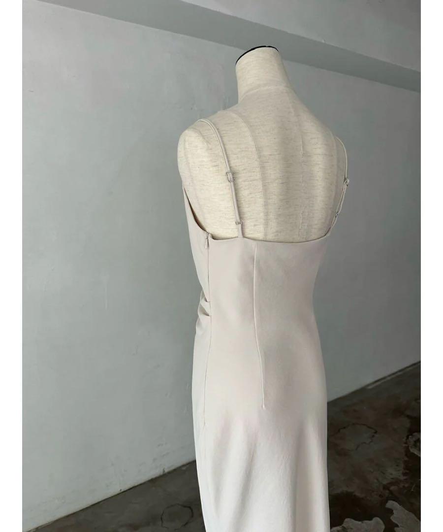 新品célon asymmetry drape cami dress IVORY