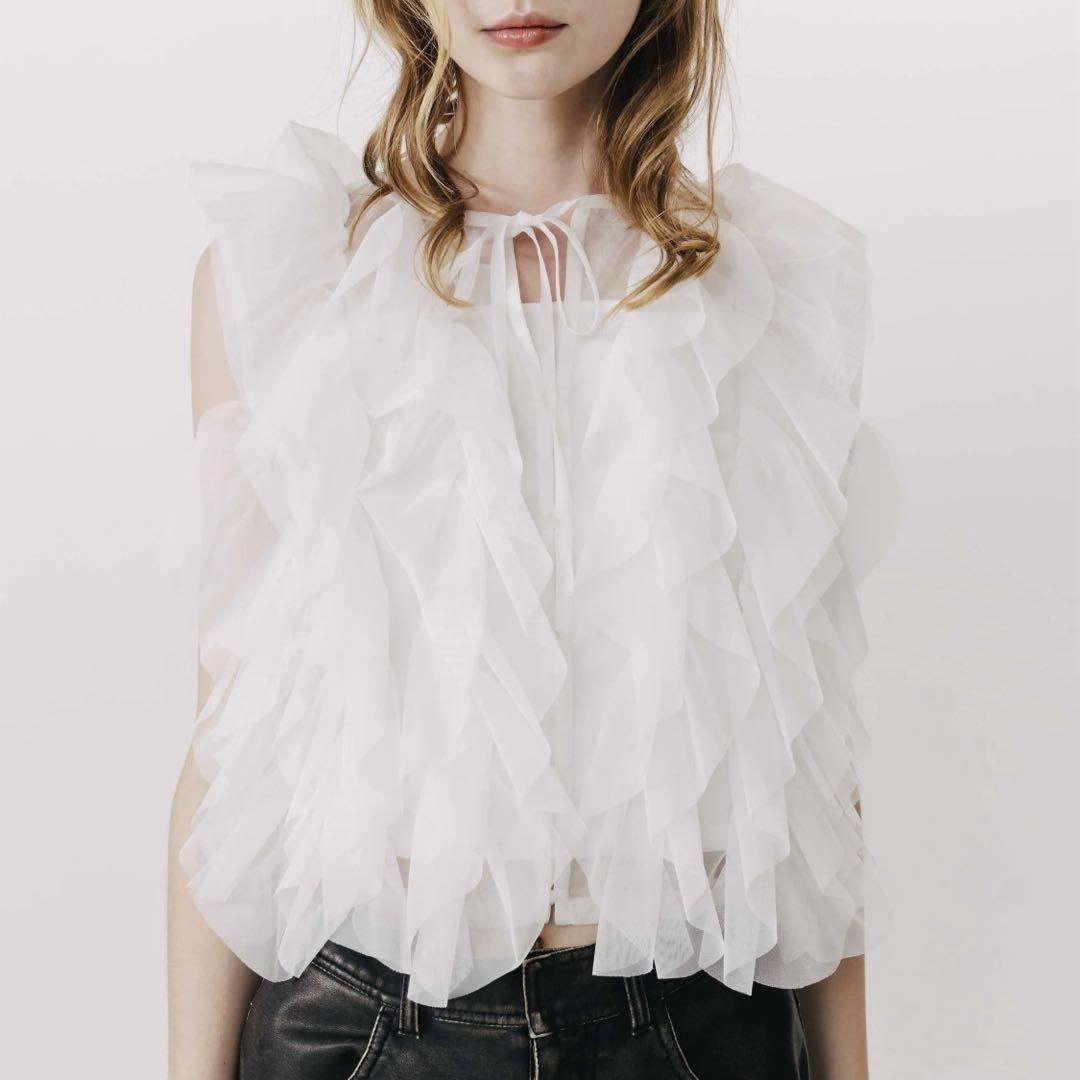 【新品未使用】THE TOE Gardenia Tulle Frill Tops