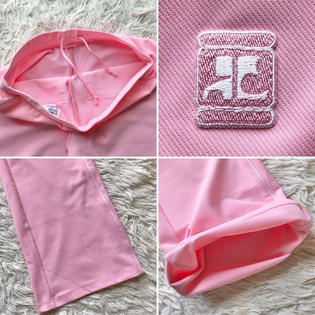 極美品】クレージュ ジャージ 上下 ピンク L 刺繍ロゴ フレア