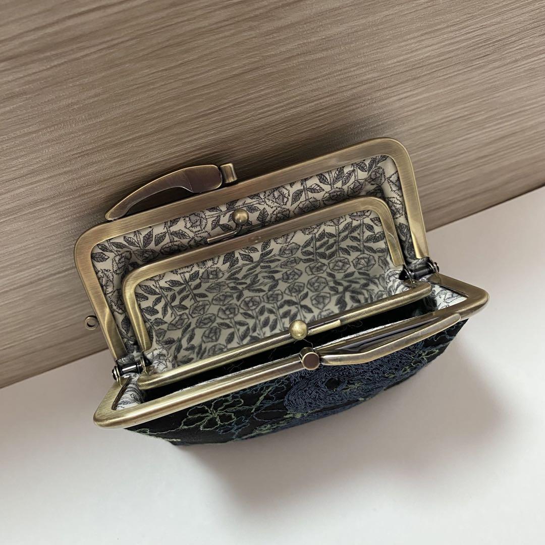 PJC カタバミクロッチ　親子がま口　財布　ハンドメイド