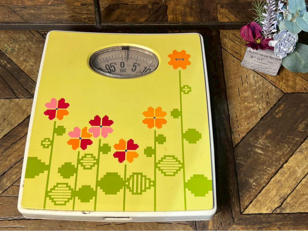 体重計 花柄 昭和レトロ 当時物 レトロポップ インテリア ヘルスメーター 6,160円