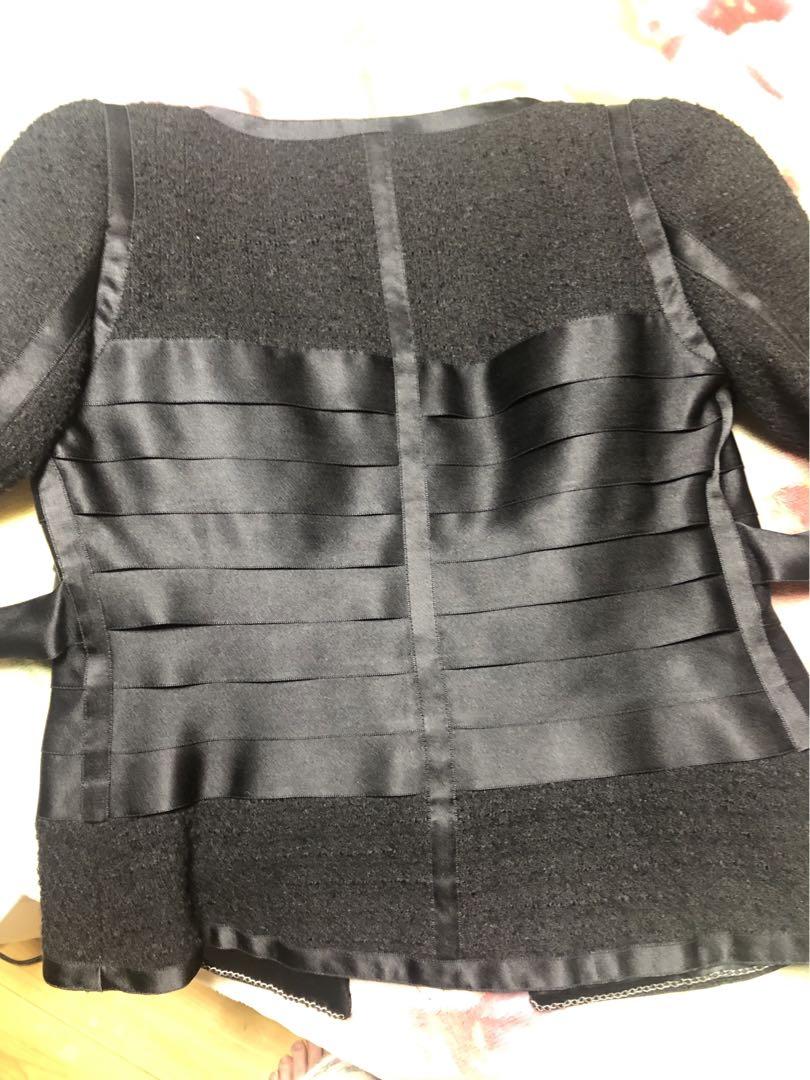 CHANEL ブラック ノーカラージャケット