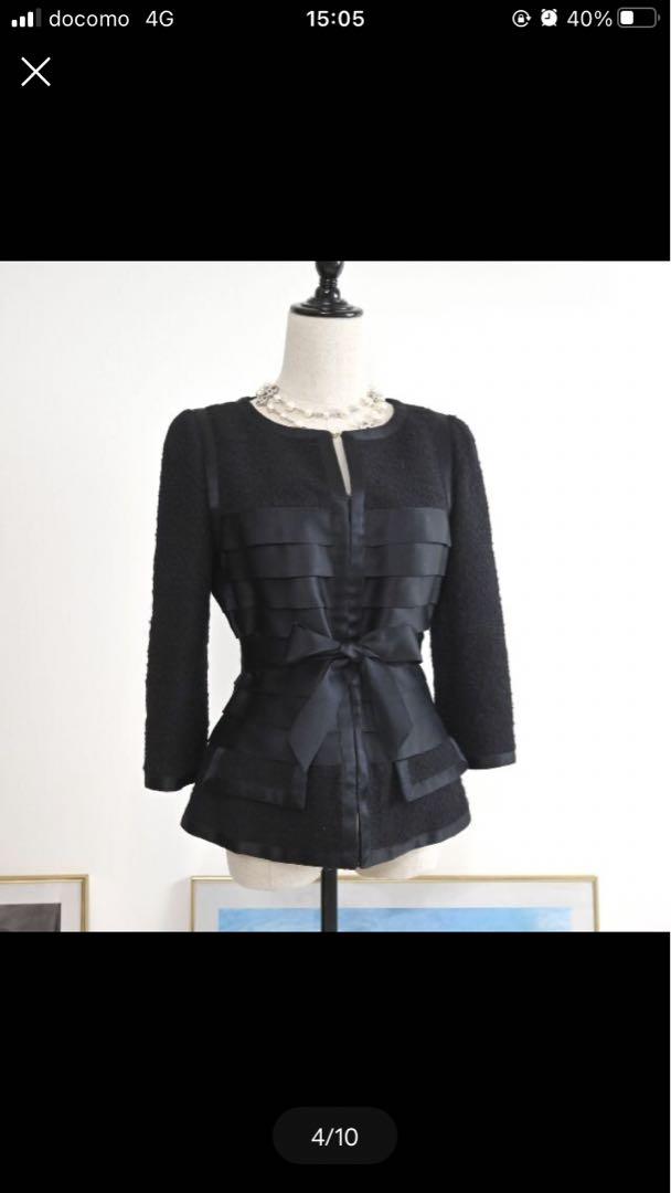 CHANEL ブラック ノーカラージャケット