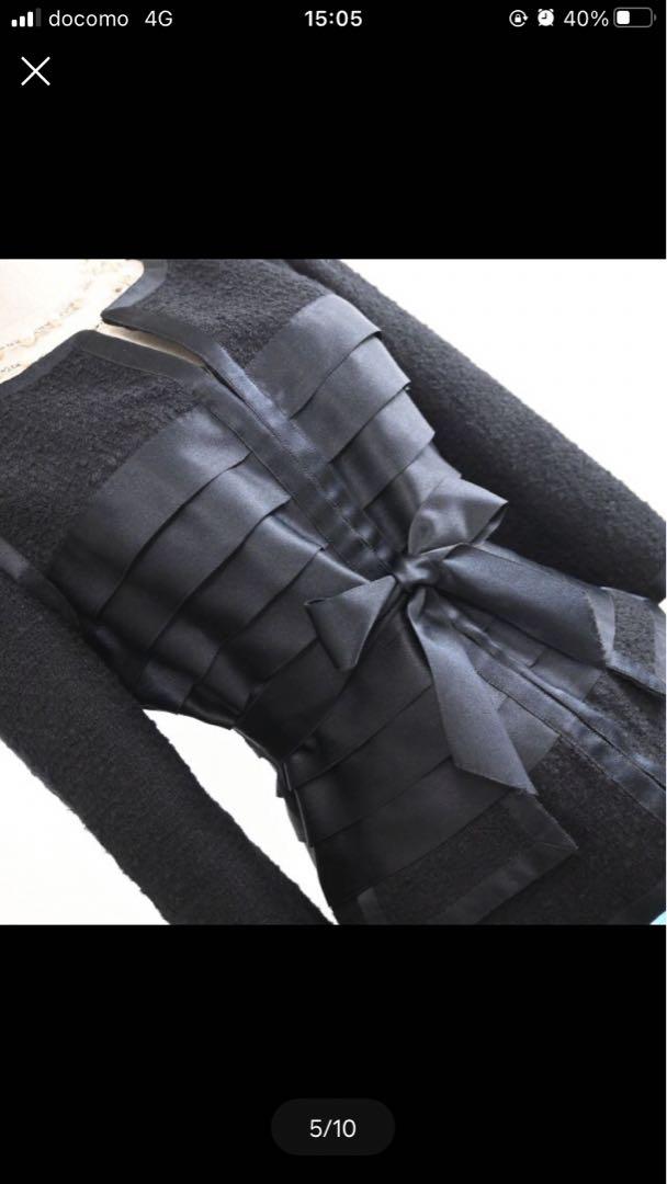 CHANEL ブラック ノーカラージャケット