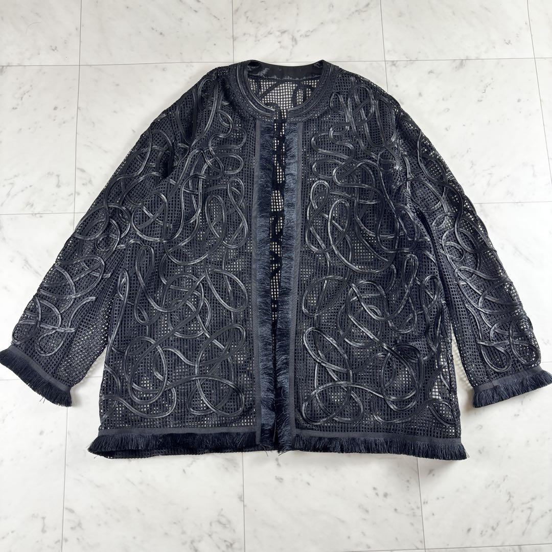 美品 アメリ MEDI TAPE EMBROIDERY MESH JACKET