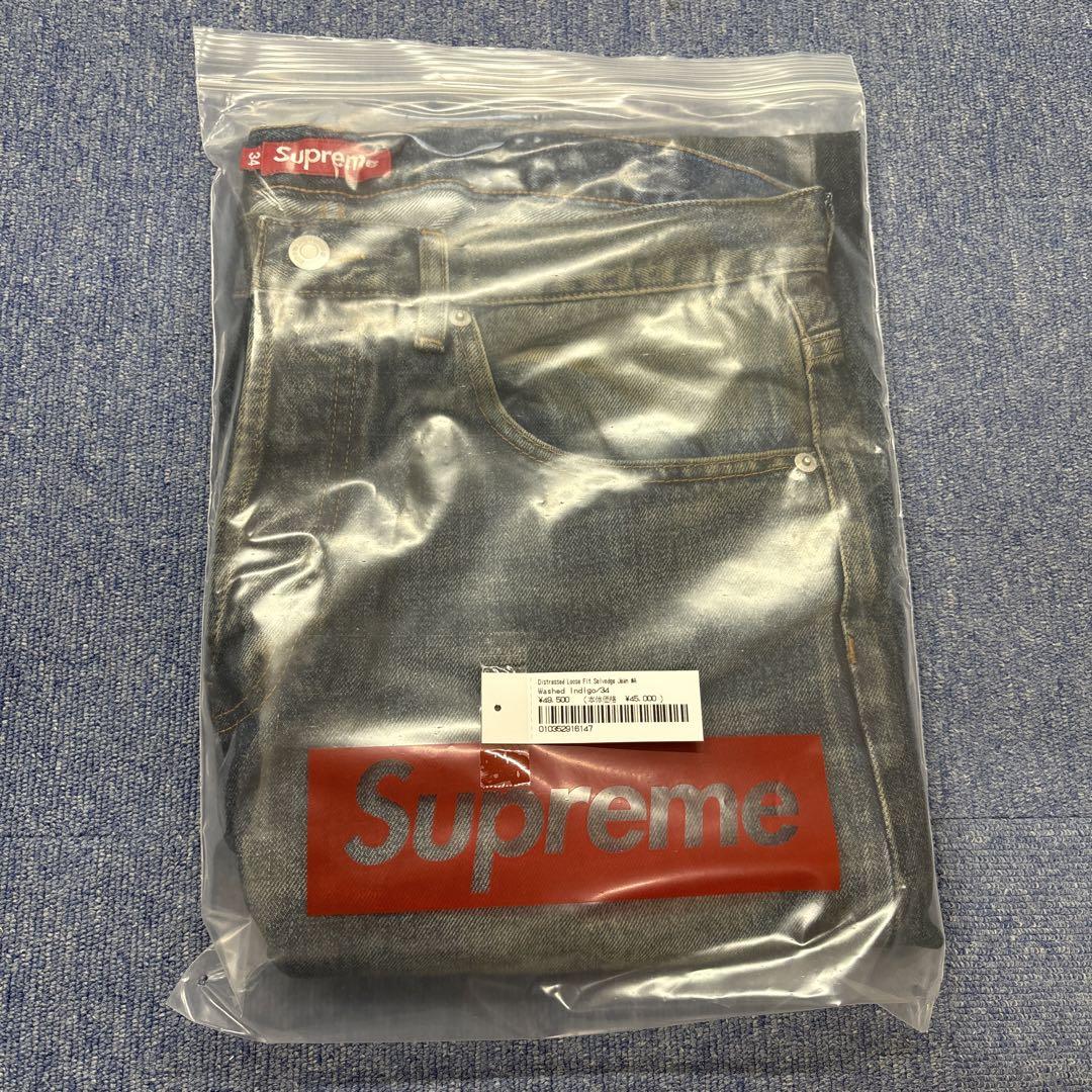 Supreme Distressed Selvedge インディゴ　34インチ