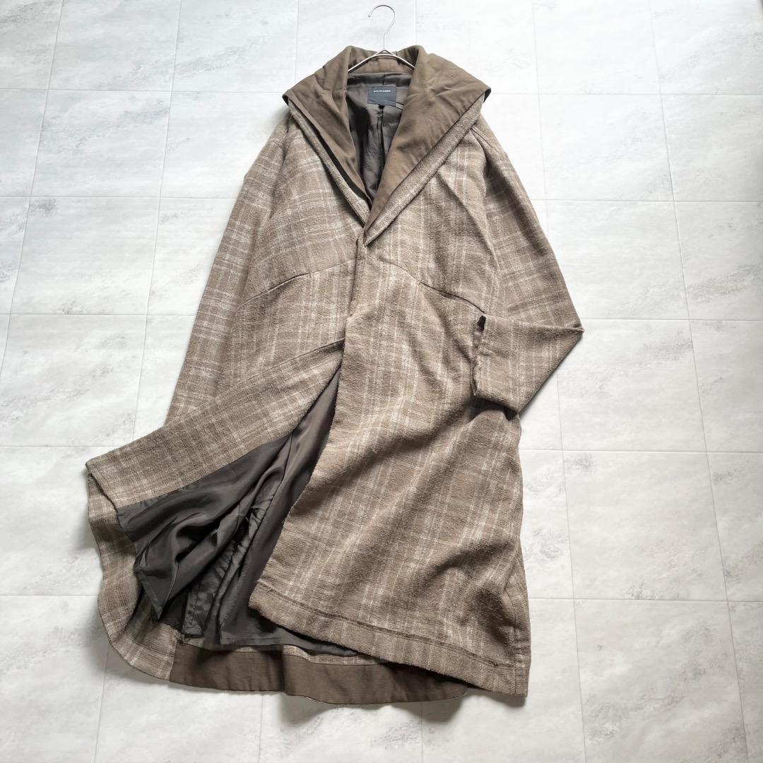 pas de calais リネンウール ショールカラーコート S 総裏地