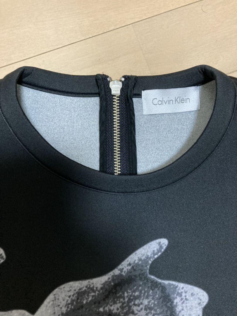 からの⅑ カルバンクライン 花柄 黒 ワンピース mzQ9Y-m26184429829 直営通販サイト 新品 未使用 タグ付 カルバンクライン 花柄刺繍 カクテルドレス ひざ丈ワンピース