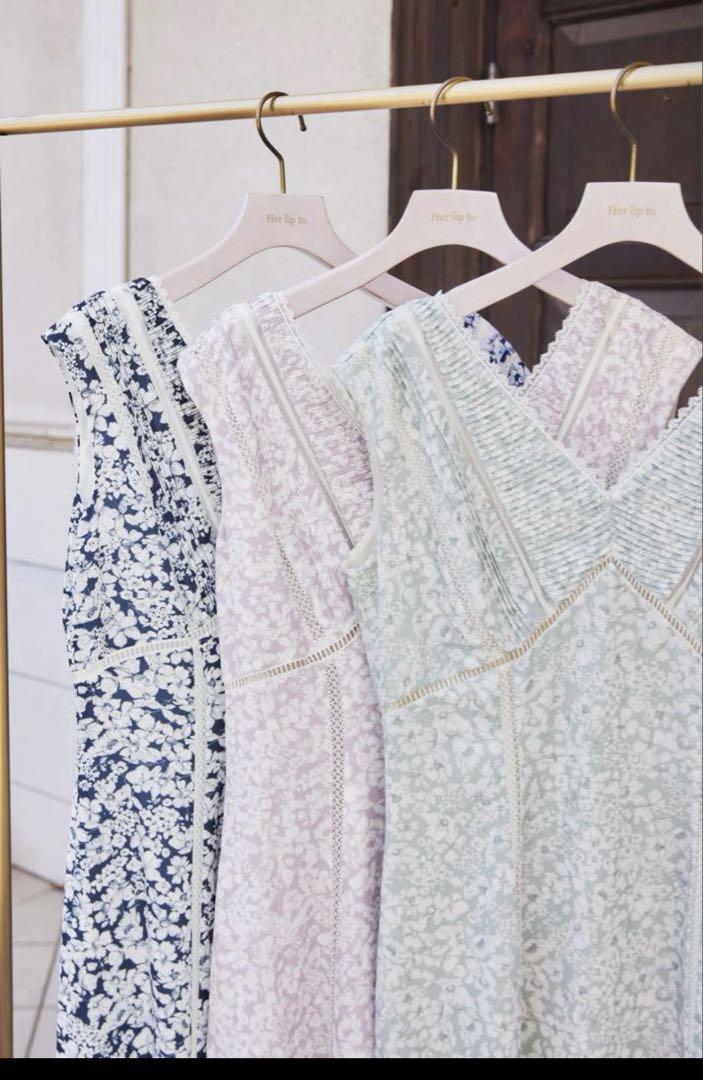 【herlipto】Lace trimmed floral dress M
