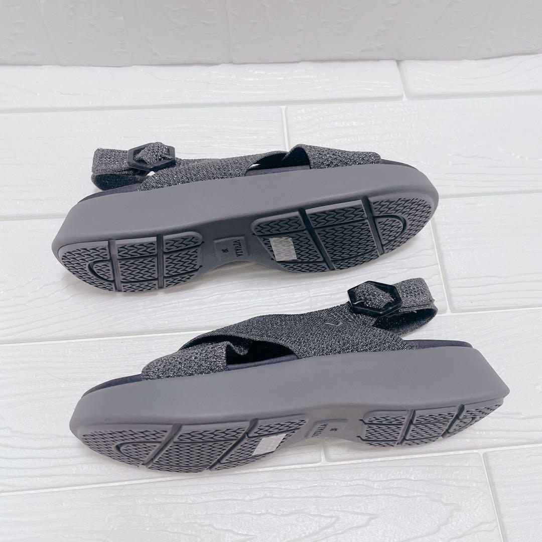 【未使用級】VIVAIA ビバイア　KARA スポーツサンダル　厚底　ラメグレー 未使用級】VIVAIA ビバイア KARA スポーツサンダル 厚底