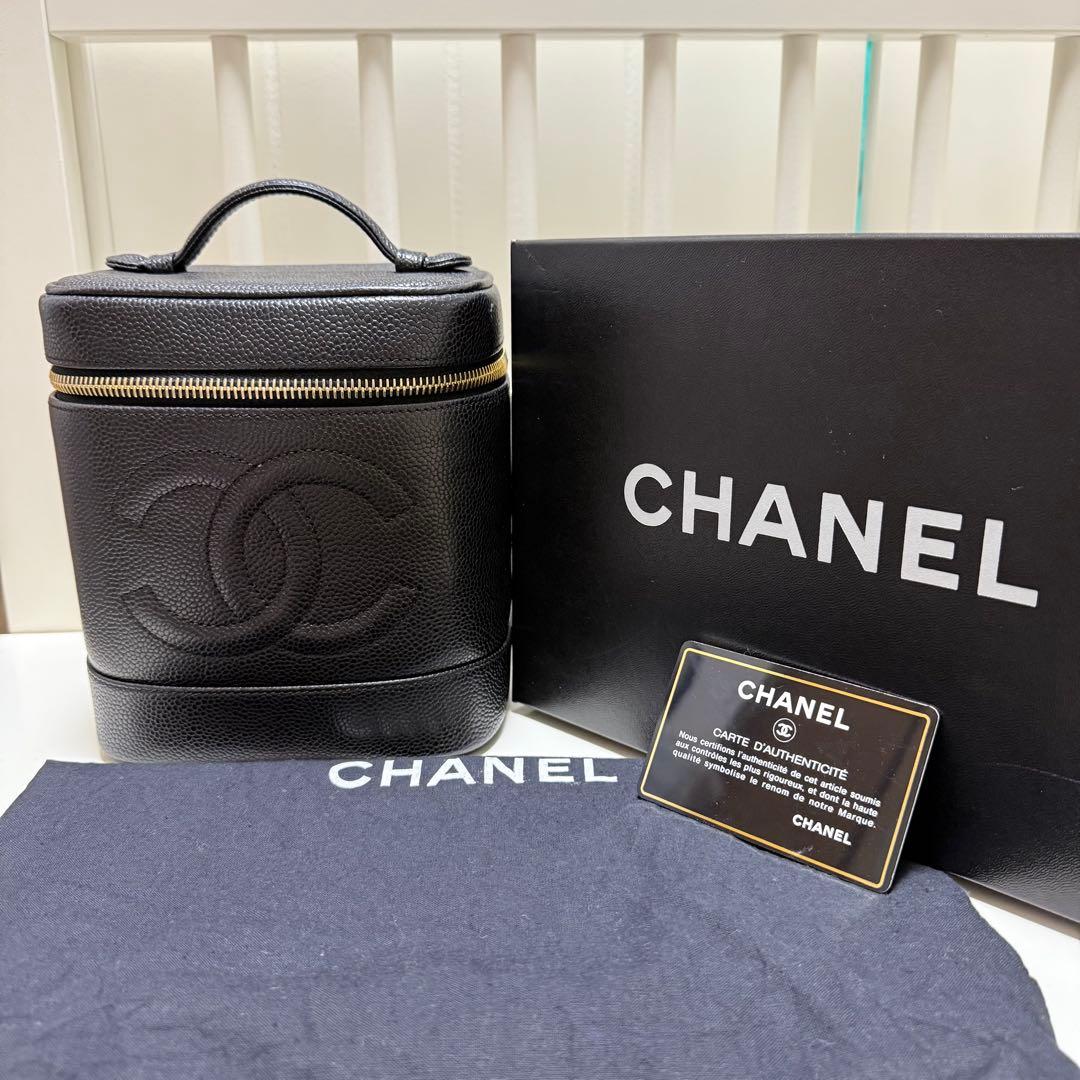 ■CHANEL■ キャビアスキン バニティ ブラック