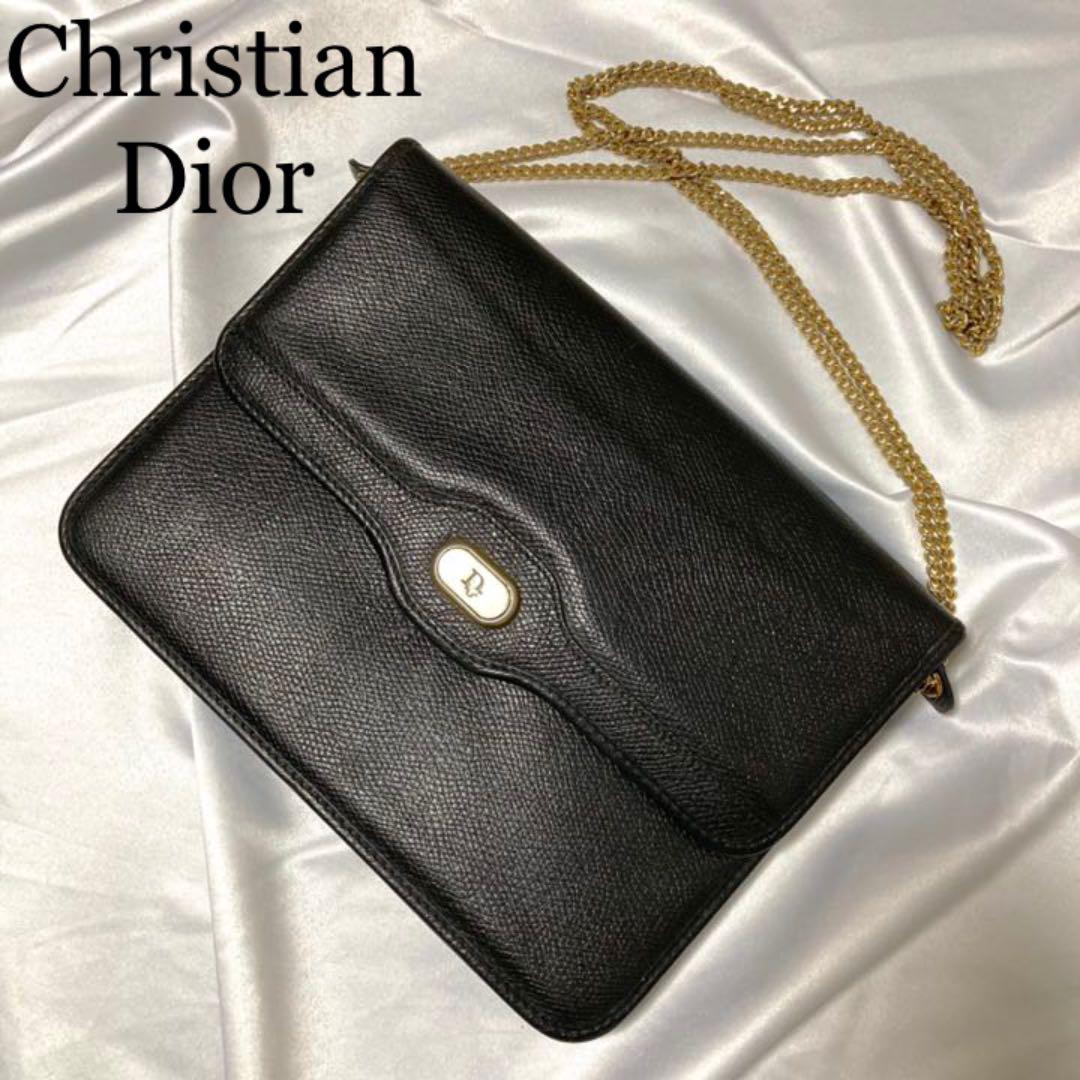 専用　Christian Dior 2way ショルダーバッグ　ハニカム柄　黒