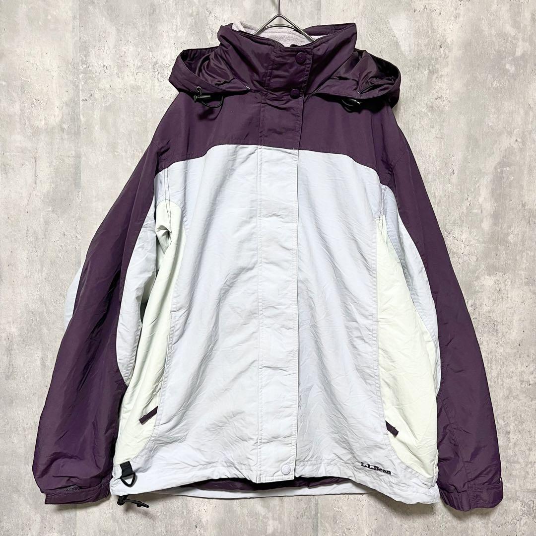 LLBean 短丈 裾ドロスト 2ウェイ マウンテンパーカー フリース  M