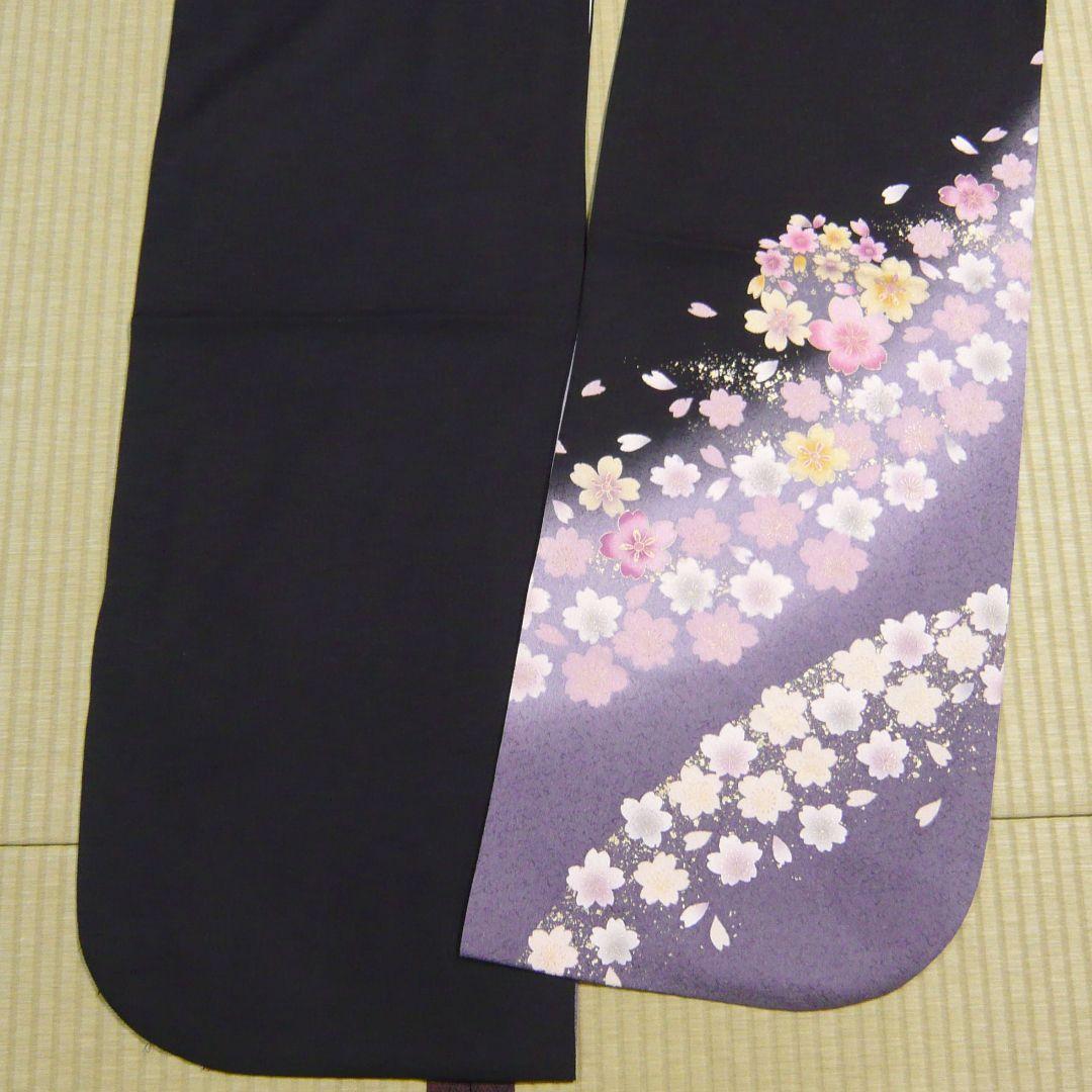 得価SALE 振袖から二尺袖へお直し代込み 黒地五色桜 lhD6k-m26211821098 大得価爆買い