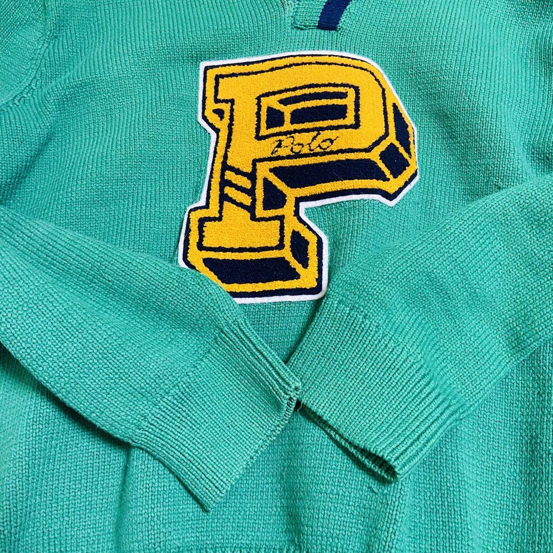 ワッペン✨POLO RALPH LAUREN✨ラルフローレン✨ニット✨Vネック✨