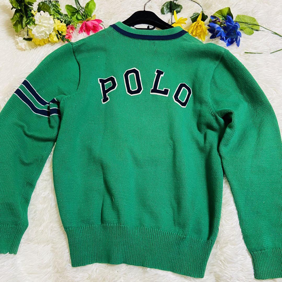 ワッペン✨POLO RALPH LAUREN✨ラルフローレン✨ニット✨Vネック✨