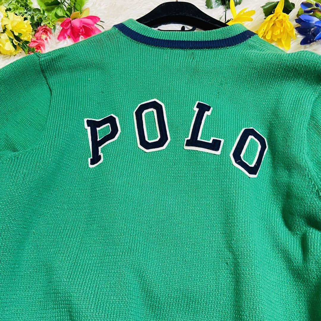 ワッペン✨POLO RALPH LAUREN✨ラルフローレン✨ニット✨Vネック✨