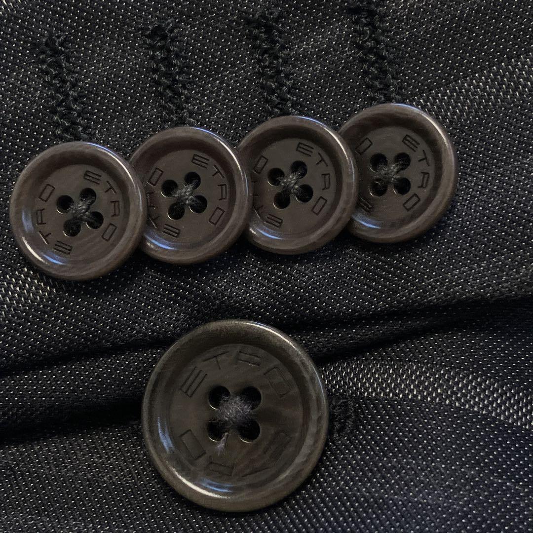 極美品✨エトロ　セットアップスーツ　ペイズリー　52 シルク　ストライプ