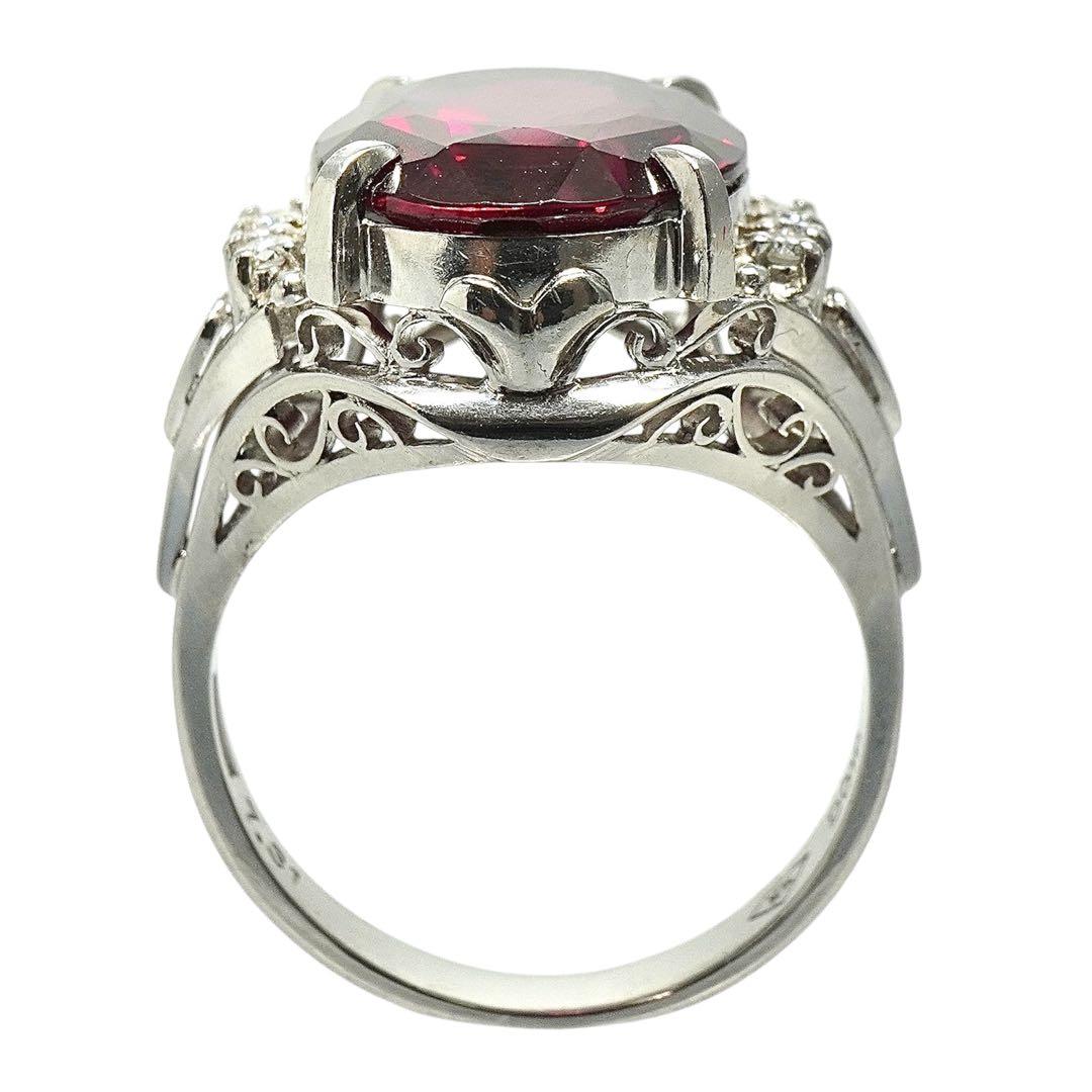 ロードライトガーネット リング Pt900 プラチナ ダイヤ リング 指輪