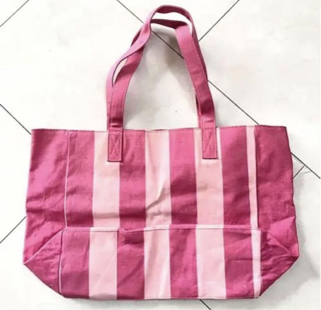 非売品】Victorias Secret ピンク ストライプ トートバッグ