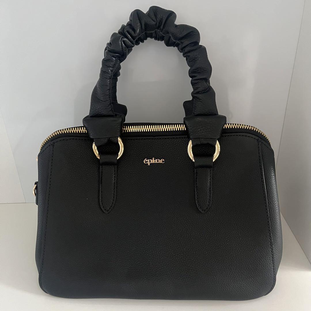 epine HANDLE PUFF 2WAY ZIPPER BAG〈BLACK〉