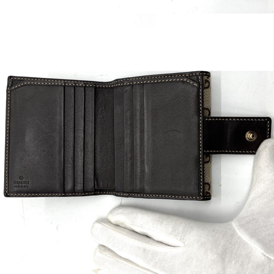 【希少 美品】 GUCCI 折り財布 グッチョリチワワ キャンバス レザー GG