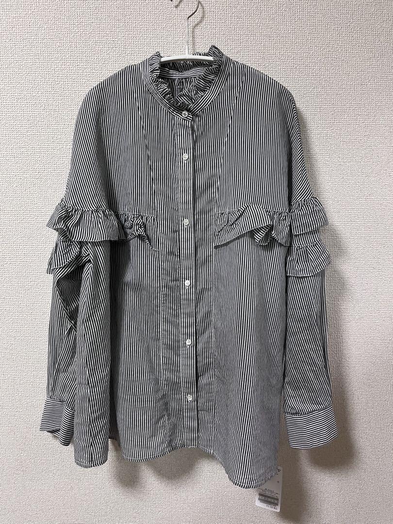 24SS Spick&Span コットンシルクティアードフリルスリーブブラウス Spick & Span（スピックアンドスパン）の「コットンシルク