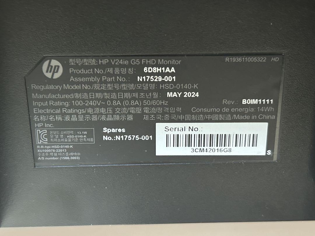 hp V24ie G5 FHD ディスプレイ 23.8インチ 液晶モニター