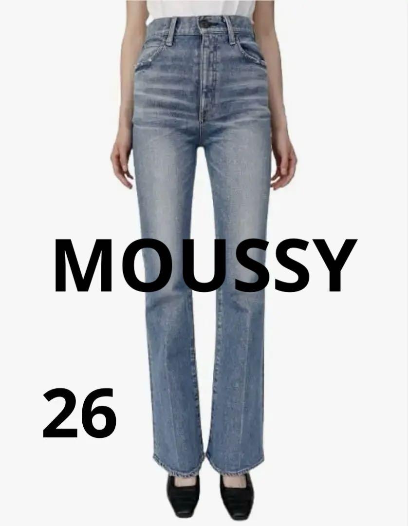 マウジー　MOUSSY ブーツカットデニム・フレアデニム・ライトブルー 26