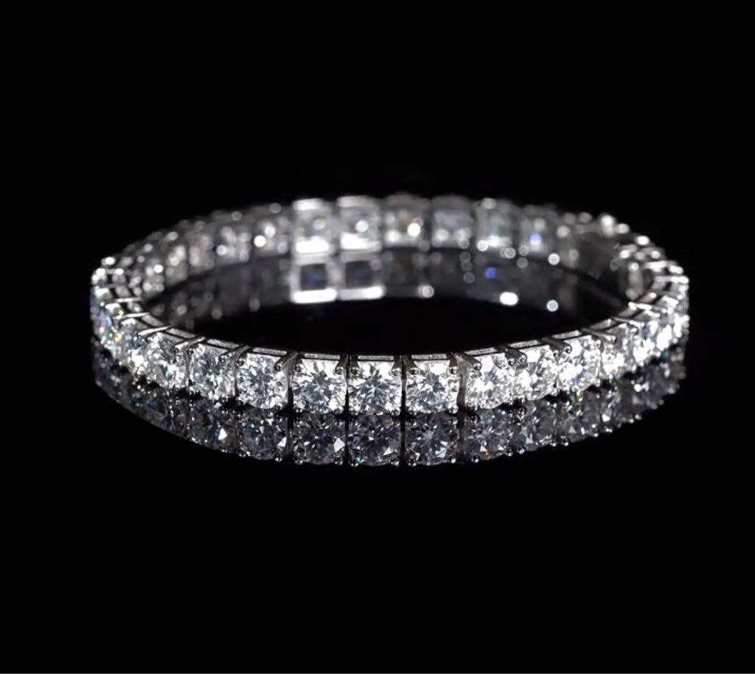 【今、話題のモアサナイト】高級テニスチェーンブレスレット　メンズ、レディース