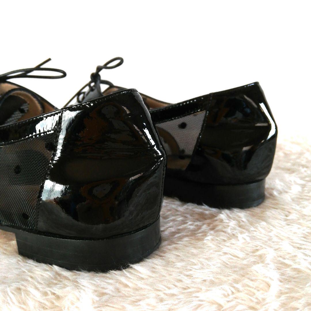 LUCA GROSSI メッシュ ドット レースアップ シューズ シースルー