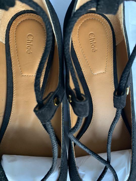 chloe クロエ レースアップスウェードフラット バレエ 靴 chloe クロエ レースアップスウェードフラット バレエ 靴
