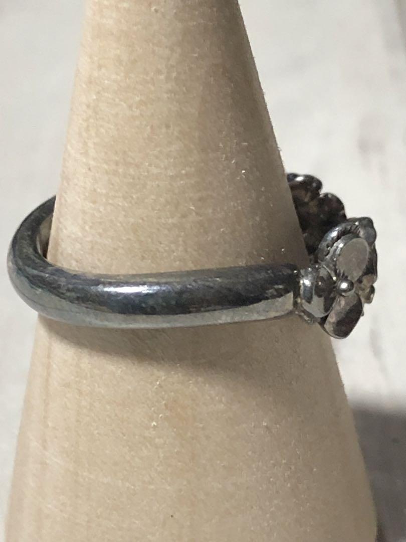 花モチーフ ビンテージ　シルバーリング　SILVER 925 約12号 Silver925☆小花たくさんリング
