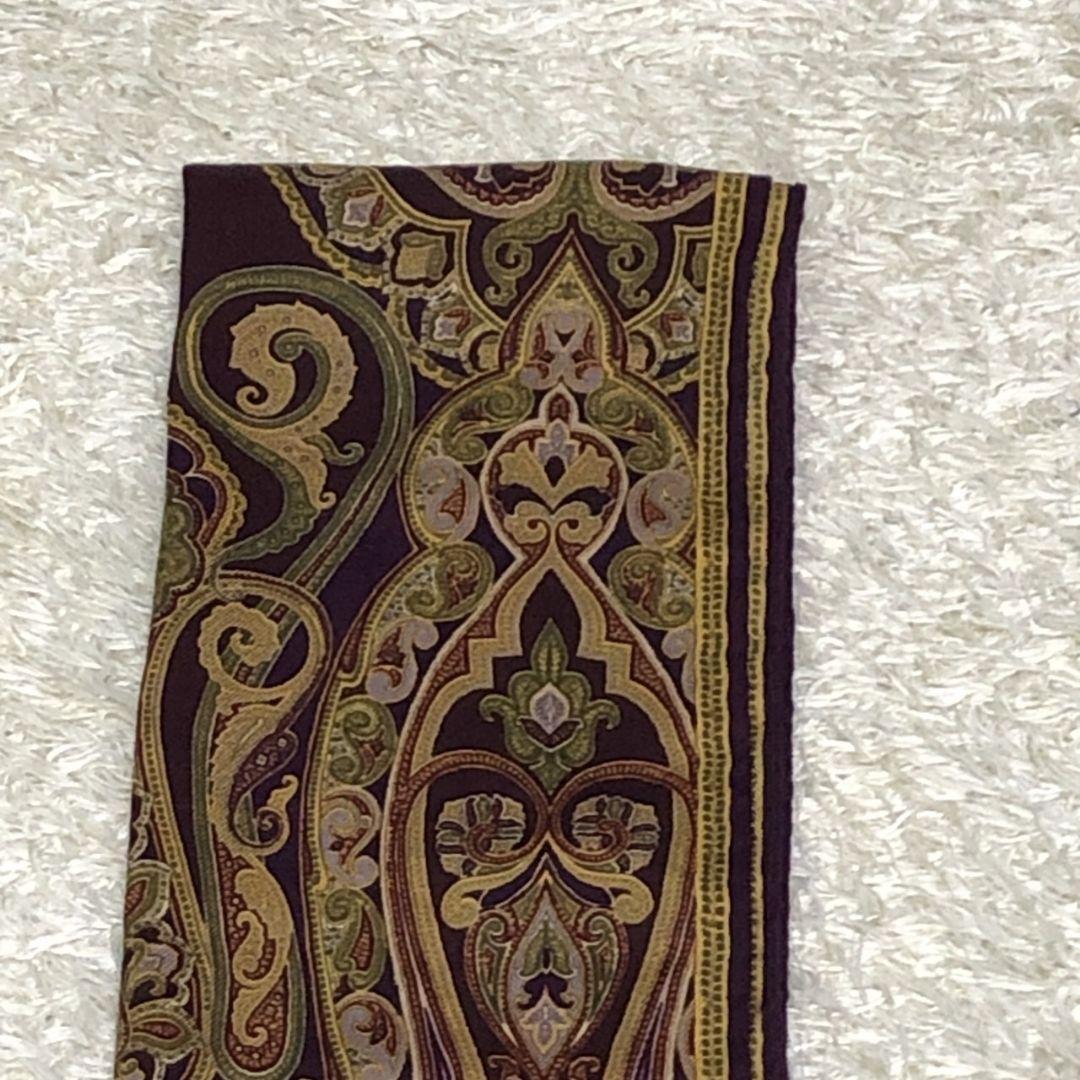 【極美品】ETRO エトロ ペイズリー シルク混 イタリア製 ストール スカーフ