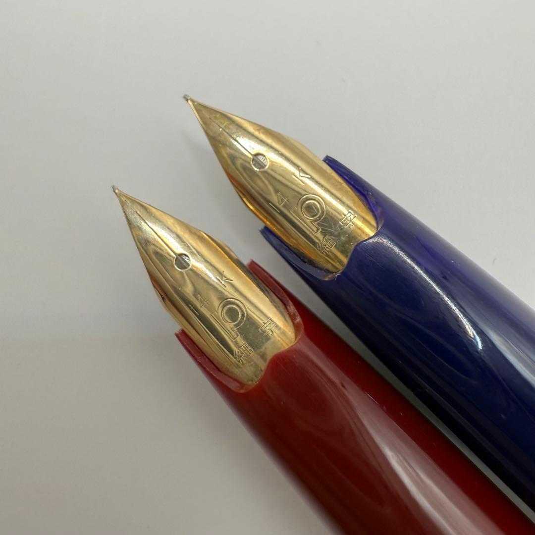 【廃盤】PLATINUM BONITO 14K 細字 ワインレッド ブルー 赤青