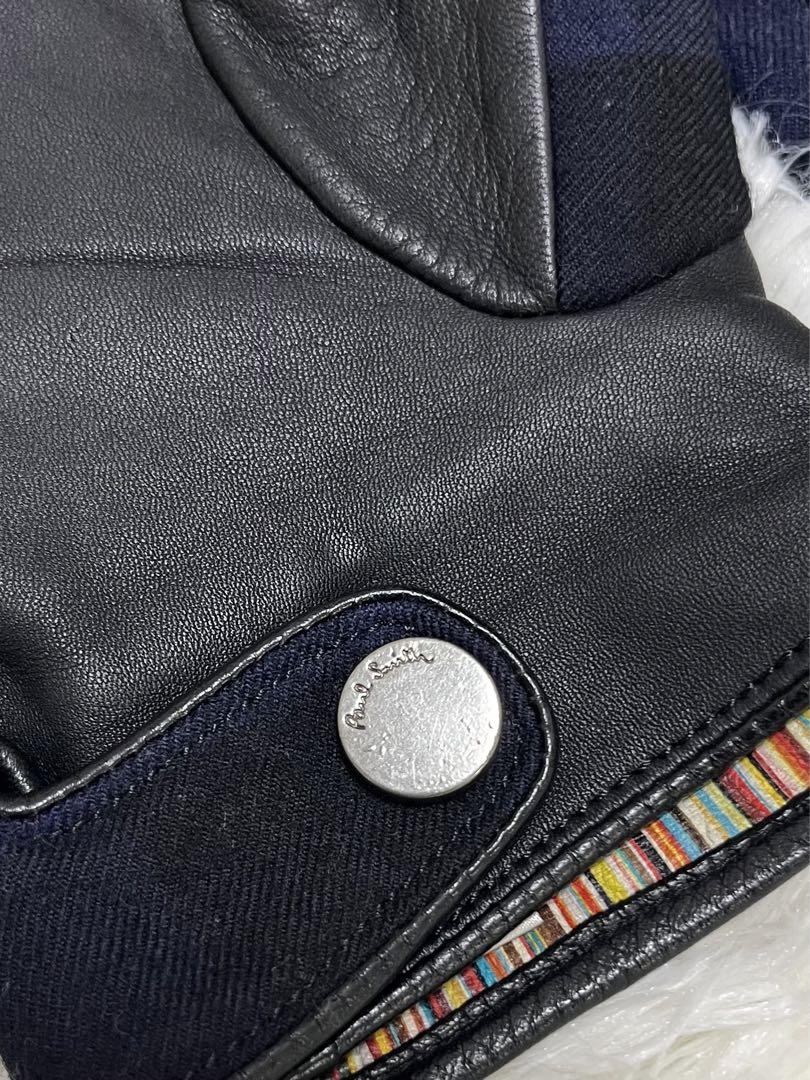 【美品】24時間以内発送　ポールスミス　手袋　2way 羊革　チェック　紺色
