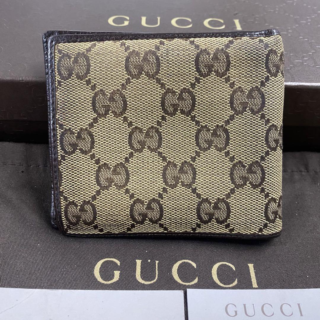 超美品‼️グッチ　GUCCI 財布　二つ折り　折り財布　GGキャンバス