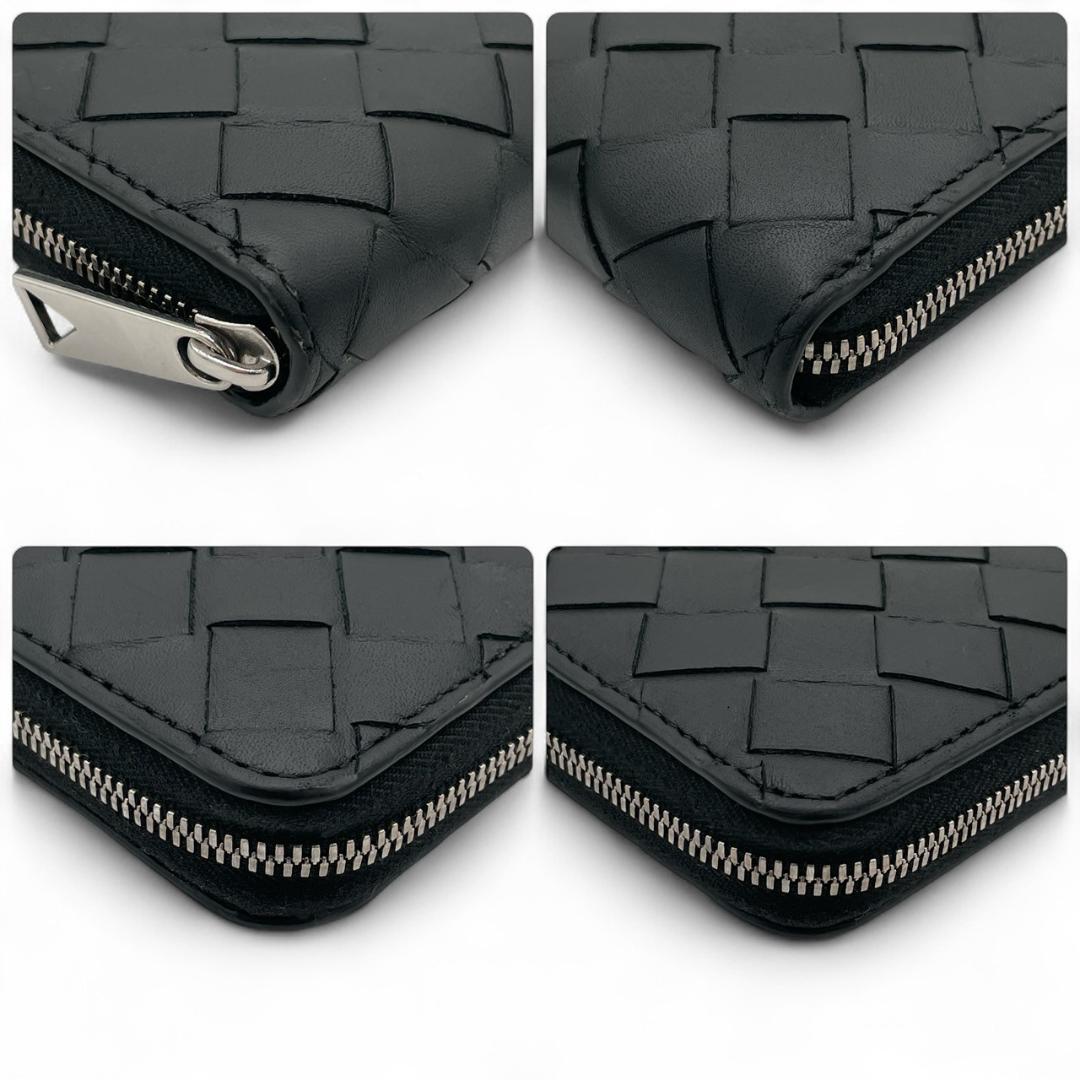 【極美品】ボッテガ コインケース イントレチャート ラウンドファスナー BOTTEGA VENETA ボッテガヴェネタ 小銭入れ カーフレザー