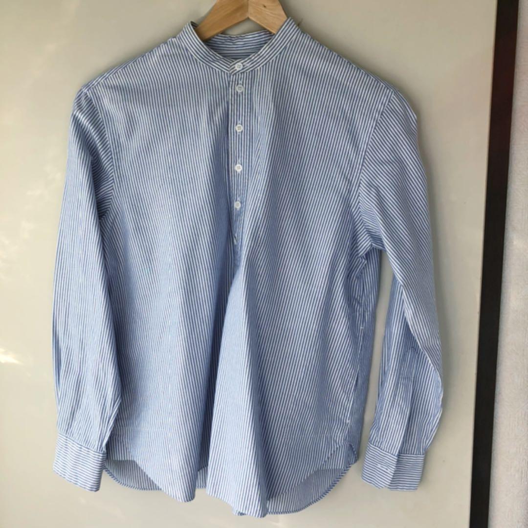 中古】ドゥロワー Drawer ストライプシャツ 細ストライプ ノー