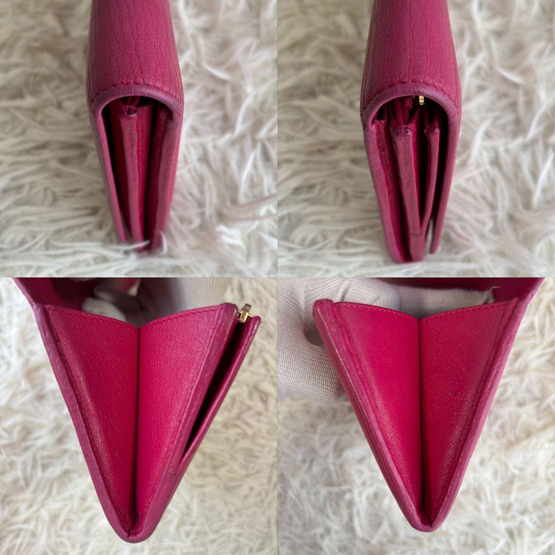 【激レア 美品】イヴサンローラン　長財布　カサンドラ　YSL　エンボス　フラップ