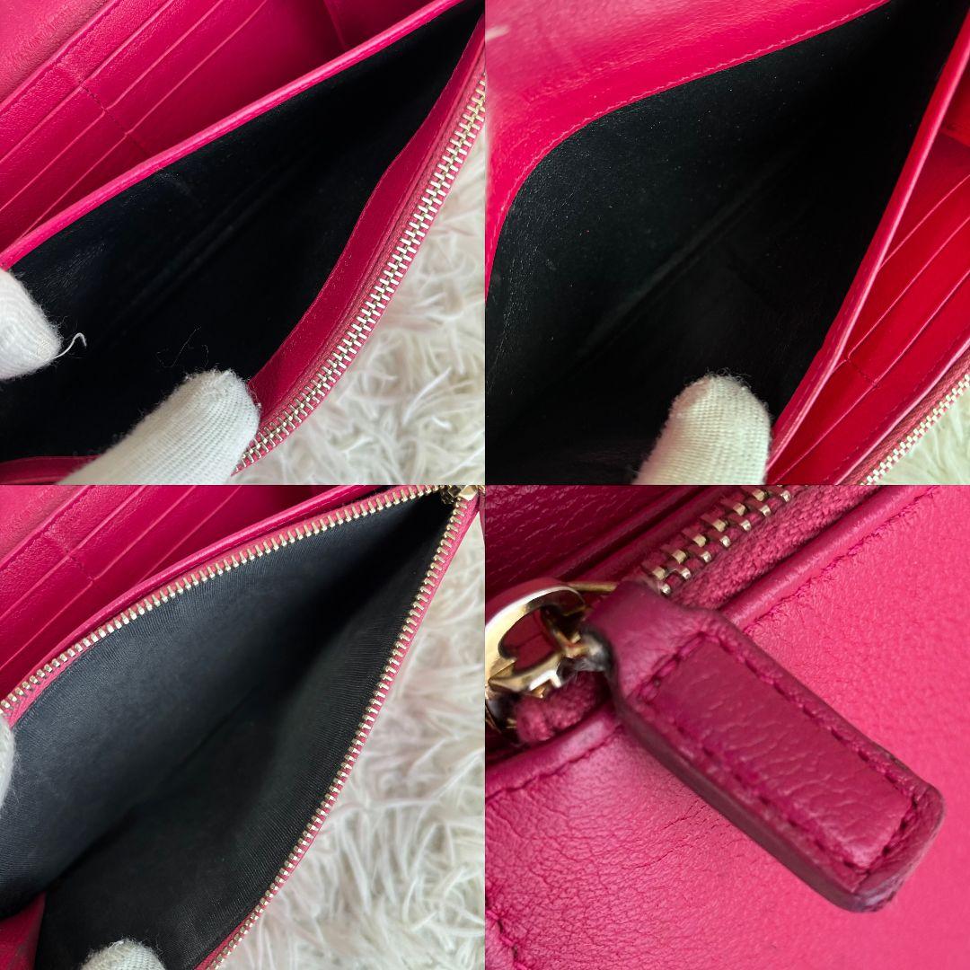 【激レア 美品】イヴサンローラン　長財布　カサンドラ　YSL　エンボス　フラップ